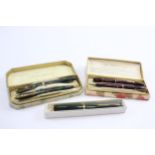3 x Vintage Conway Stewart Fountain Pens w/ 14ct Gold Nibs Inc Dinkie, 550, 570 // Dip Tested &