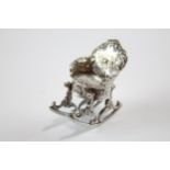 Vintage 1924 Chester Import Sterling Silver Miniature Rocking Chair (19g) // Maker - Boaz Moses