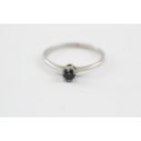 18ct White Gold Blue Tourmaline Single Stone Ring (2.4g) Size T