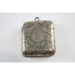 Antique Victorian 1889 Birmingham Sterling Silver Vesta / Match Case (32g) // w/ Personal