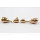 9ct Gold Puff Drop Dangle Dress Earrings (2.6g)