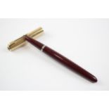 Vintage Parker 51 Burgundy Fountain Pen w/ Rolled Gold Cap WRITING // Dip Tested & Writing In