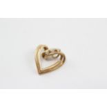 14ct Gold Diamond Set Heart Pendant (2.4g)