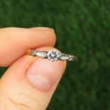 18ct Gold Diamond Solitaire Ring (1.9g) Size L