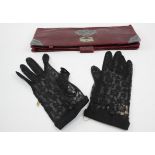 Antique Edwardian 1905 London Sterling Silver Cherub Glove Case (185g) // w/ Accompanying Gloves (