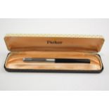 Vintage Parker 61 Black Fountain Pen Bw/ 14ct Gold Nib WRITING Boxed // Dip Tested & Writing In
