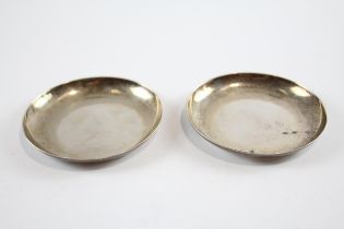 2 x Vintage Stamped .900 Chinese SILVER Wang Hing Trinket / Pin Dishes (91g) // Diameter - 8cm In