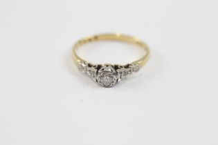 18ct Gold Round Brilliant Cut Diamond Single Stone Ring (2g) Size N