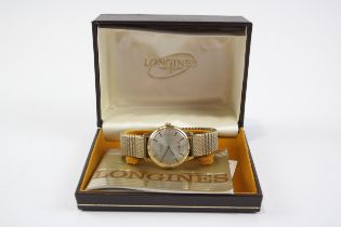 Longines Mens 9ct Gold Cased Presentation WRISTWATCH Hand Wind Working // Longines Mens 9ct Gold