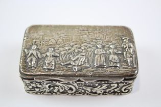 Antique Edwardian Hallmarked 1907 Chester Sterling Silver Figural Snuff Box 72g // Maker - George