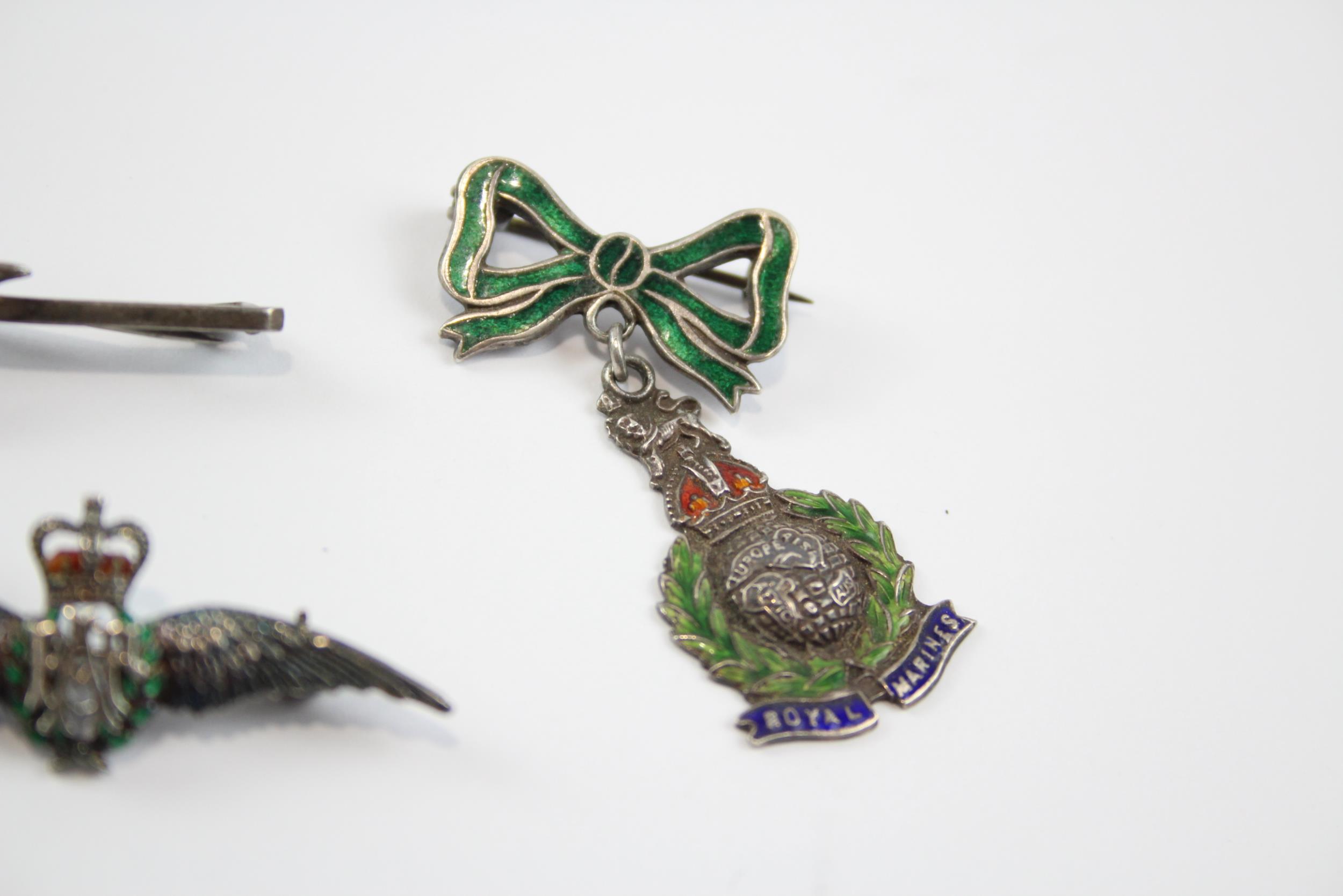 6 x Sterling Silver 925 Military Sweetheart Badges Inc Royal Marines, Etc (26g) // Sterling Silver - Image 7 of 8