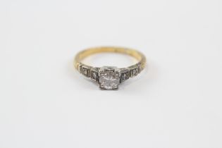 18ct Gold Round Brilliant Cut Diamond Single Stone Ring (2.2g) Size H 1/2