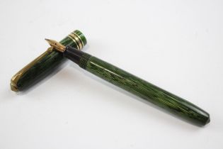 Vintage CONWAY STEWART 36 Green FOUNTAIN PEN w/ 14ct Gold Nib WRITING // Dip Tested & WRITING In