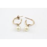 9ct Gold Cultured Pearl Drop Earrings (3.7g)