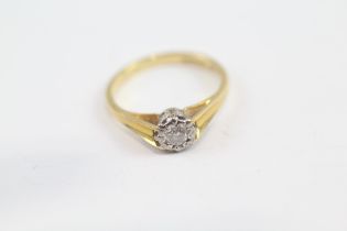 18ct Gold Round Brilliant Cut Diamond Single Stone Ring (2.1g) Size K