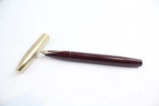 Vintage SHEAFFER Imperial Burgundy Fountain Pen w/ 14ct Gold Nib Writing // Dip Tested & WRITING