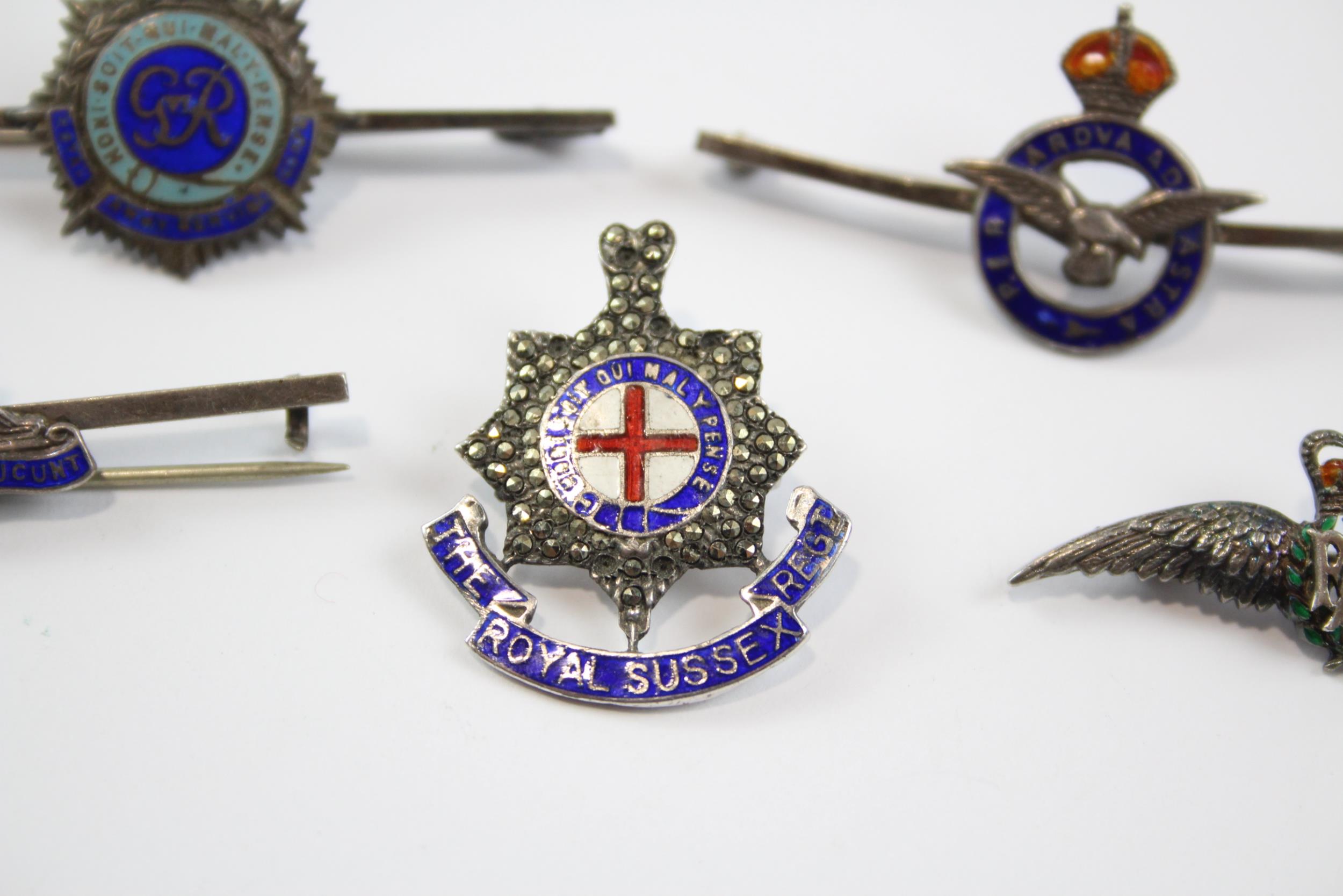 6 x Sterling Silver 925 Military Sweetheart Badges Inc Royal Marines, Etc (26g) // Sterling Silver - Image 4 of 8