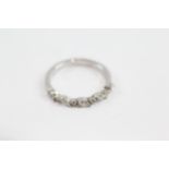 9ct White Gold Marquise And Round Cut moissanite Set Half Hoop Eternity Ring (2.1g) Size N