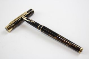 Vintage SHEAFFER Targa Brown Lacquer FOUNTAIN PEN w/ 14ct Gold Nib WRITING // Dip Tested & WRITING