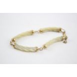 9ct Gold Carved Mother-Of-Pearl Panel Bracelet (13.2g)