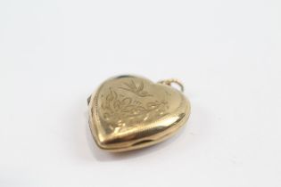 9ct Gold Back And Front Antique Aesthetic Movement Swallow Locket (3.8g)