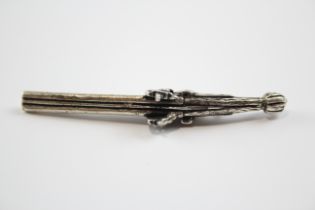 Vintage .830 Silver Novelty Miniature Twin Barrel Shotgun Trinket (12g) // XRF TESTED FOR PURITY