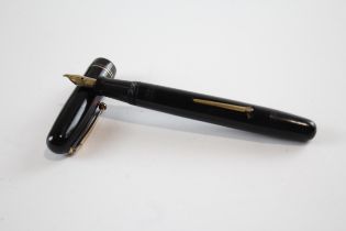 Vintage MABIE TODD Swan Self Filler Black FOUNTAIN PEN w/ 14ct Gold Nib WRITING // Dip Tested &