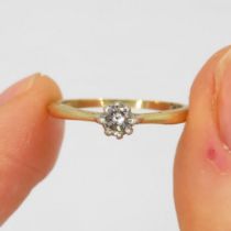 18ct Gold Antique Diamond Solitaire Ring (2.1g) Size L 1/2