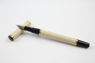WATERMAN Colour Blocking Cream Fountain Pen w/ 18ct Gold Nib WRITING // Dip Tested & WRITING In