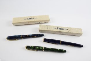 3 x Vintage Conway Stewart Dinkie Fountain Pens w/ 14ct Nibs WRITING Inc 550 // Inc 550, 560, 570,