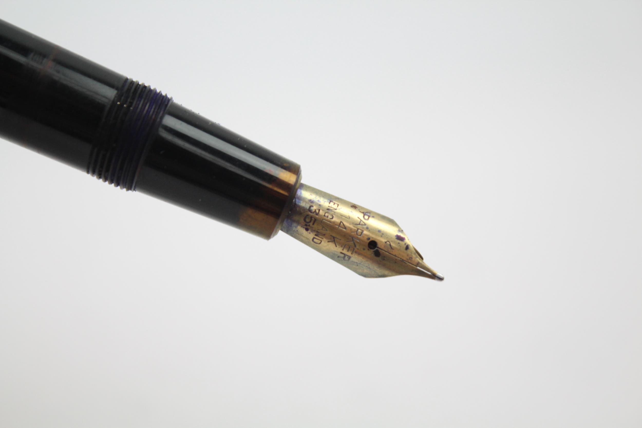 Parker Senior Duofold Fountain Pen Vintage Black 14ct Gold Nib Writing // Dip Tested & WRITING In - Image 3 of 8