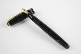 Parker Vaccumatic Fountain Pen Vintage Navy Gold Plate Nib Writing // Dip Tested & WRITING In