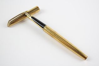 Vintage WATERMAN C/F Gold Plated FOUNTAIN PEN w/ 18ct Gold Nib WRITING // Dip Tested & WRITING In