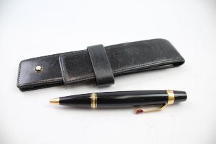 MONTBLANC Boheme Black Cased Ballpoint Pen / Biro w/ Gold Plate Banding // Untested In previously