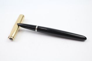 Parker 51 Fountain Pen Black Vintage 14ct Gold Nib Writing Rolled Gold Cap // Dip Tested & Writing
