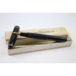 Vintage CONWAY STEWART 15 Black Fountain Pen w/ 14ct Gold Nib WRITING Boxed // Dip Tested &