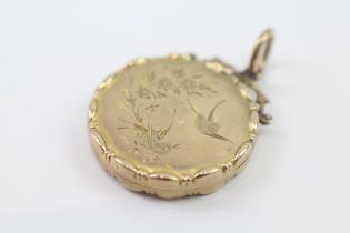 9ct Gold Antique Aesthetic Movement Photo Locket Pendant (4.9g)