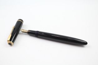 Parker Senior Duofold Fountain Pen Vintage Black 14ct Gold Nib Writing // Dip Tested & WRITING In