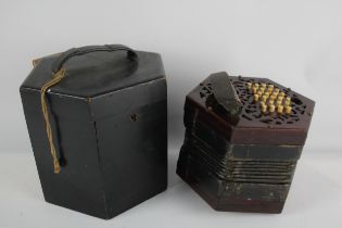 Lachenal Vintage Concertina Wooden Frame w/ Hardcase // Items are in Vintage condition Signs of