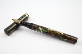 Vintage WATERMAN Ideal Green FOUNTAIN PEN w/ 14ct Gold Nib WRITING // Dip Tested & WRITING In