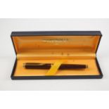 WATERMAN Ideal Brown Lacquer Fountain Pen w/ 18ct Gold Nib WRITING Boxed // Dip Tested & WRITING