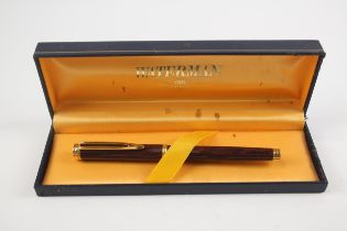 WATERMAN Ideal Brown Lacquer Fountain Pen w/ 18ct Gold Nib WRITING Boxed // Dip Tested & WRITING