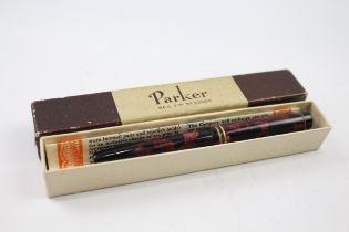 Parker Duofold Fountain Pen Vintage Burgundy 14ct Gold Nib Writing Boxed // Dip Tested & Writing