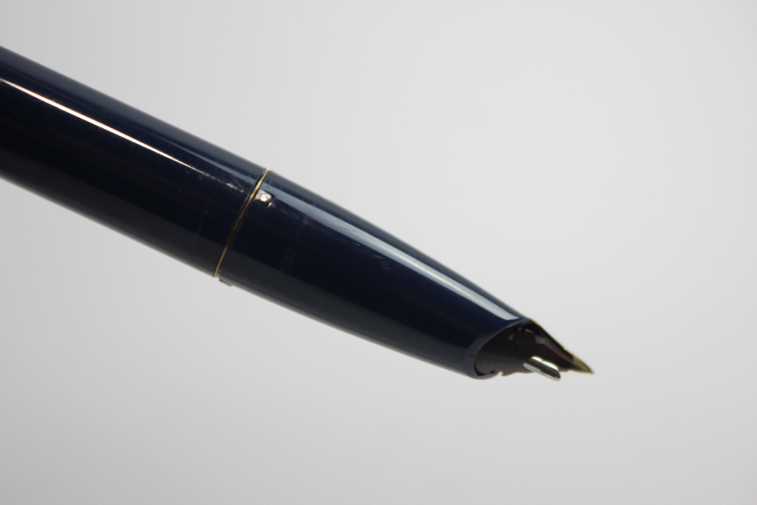 Vintage SHEAFFER PFM Pen For Men Navy Fountain Pen w/ 14ct Gold Nib WRITING Box // Dip Tested & - Image 4 of 6