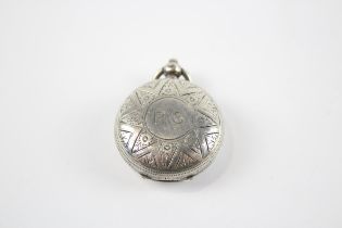 Antique Victorian 1898 Birmingham Sterling Silver Sovereign Case (30g) // w/ Engraved Cartouche