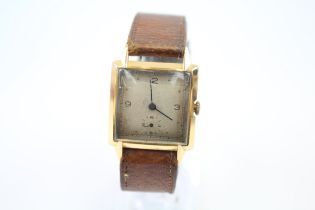 CORTEBERT Men's 9ct GOLD Cased Vintage WRISTWATCH Hand-wind WORKING Square Dial // CORTEBERT Men's