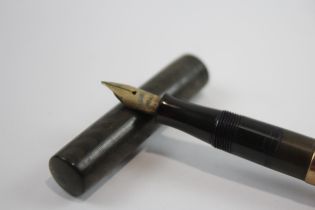 Vintage WATERMAN Ideal Brown Fountain Pen w/ 14ct Nib, 9ct Banding (15g) // w/ 14ct Nib, 9ct Banding