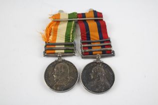 Boer War Medal Pair. Q.S.A + K.S.A Named. 2435 Pte R Thompson. Scots Guards // Boer War Medal