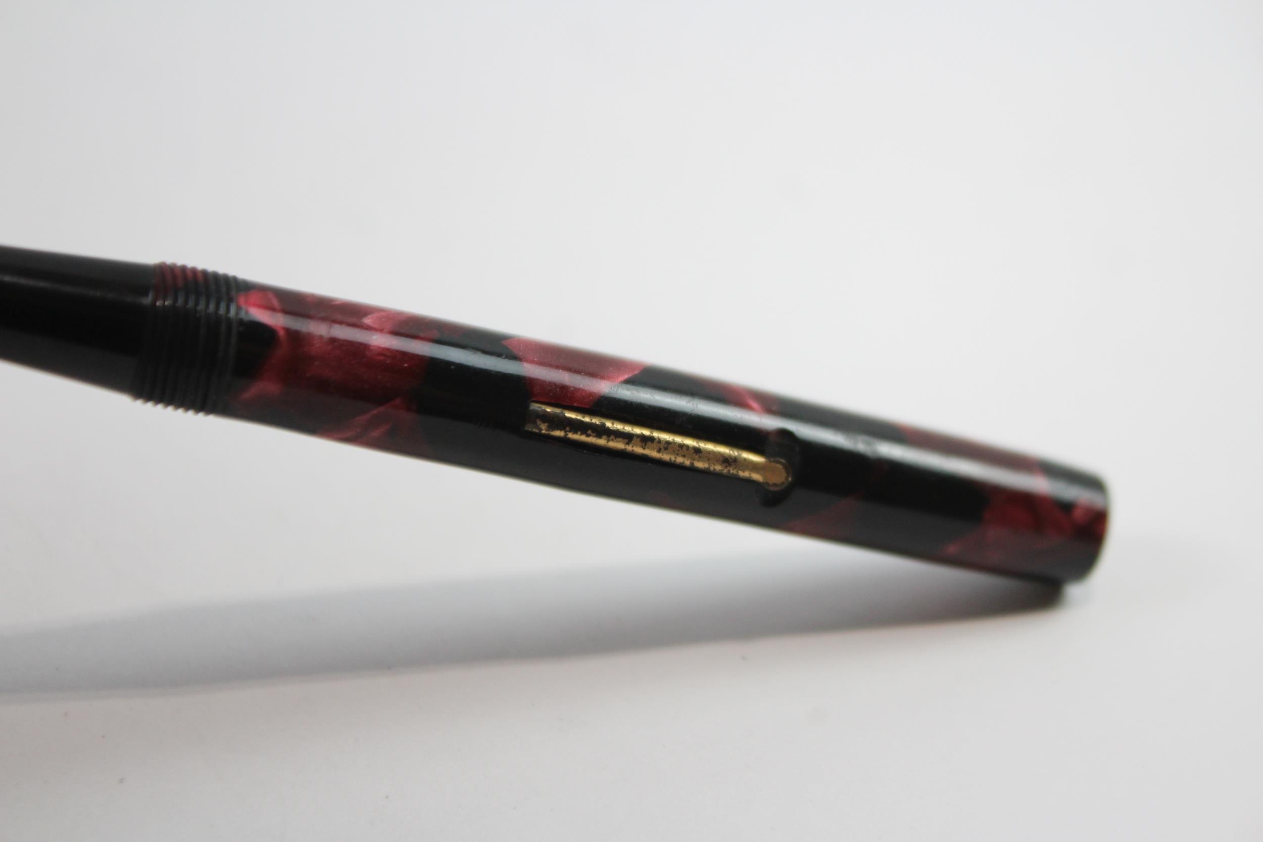 Vintage De La Rue Dainty Burgundy Fountain Pen w/ 14ct Gold Nib WRITING // - Image 5 of 6