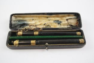 2 x Vintage Mabie Todd The Swan Pen Fountain Pens w/ 14ct Gold Nibs WRITING // Inc Personal